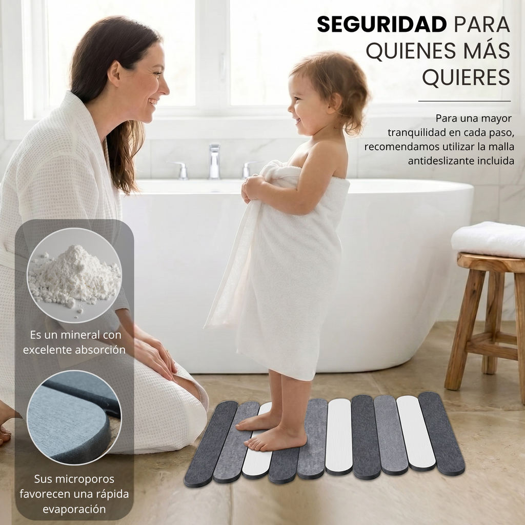Alfombra de Piedra Diatomita Plegable para Baño y Cocina (Tricolor)
