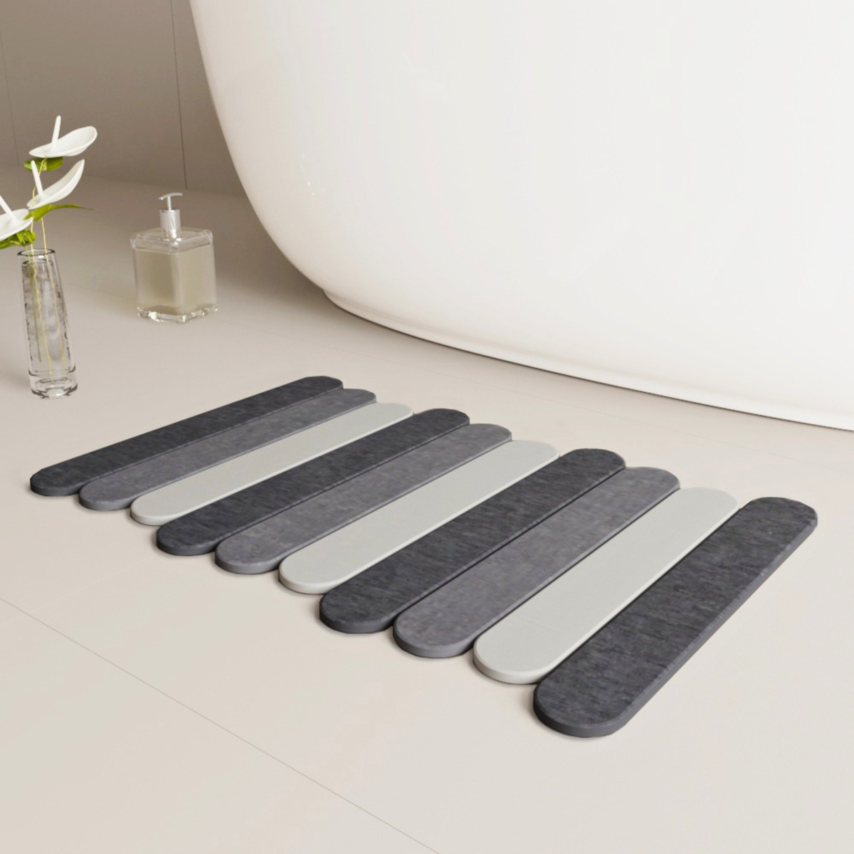 Alfombra de Piedra Diatomita Plegable para Baño y Cocina (Tricolor)