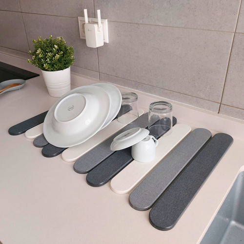 Alfombra de Piedra Diatomita Plegable para Baño y Cocina (Tricolor)