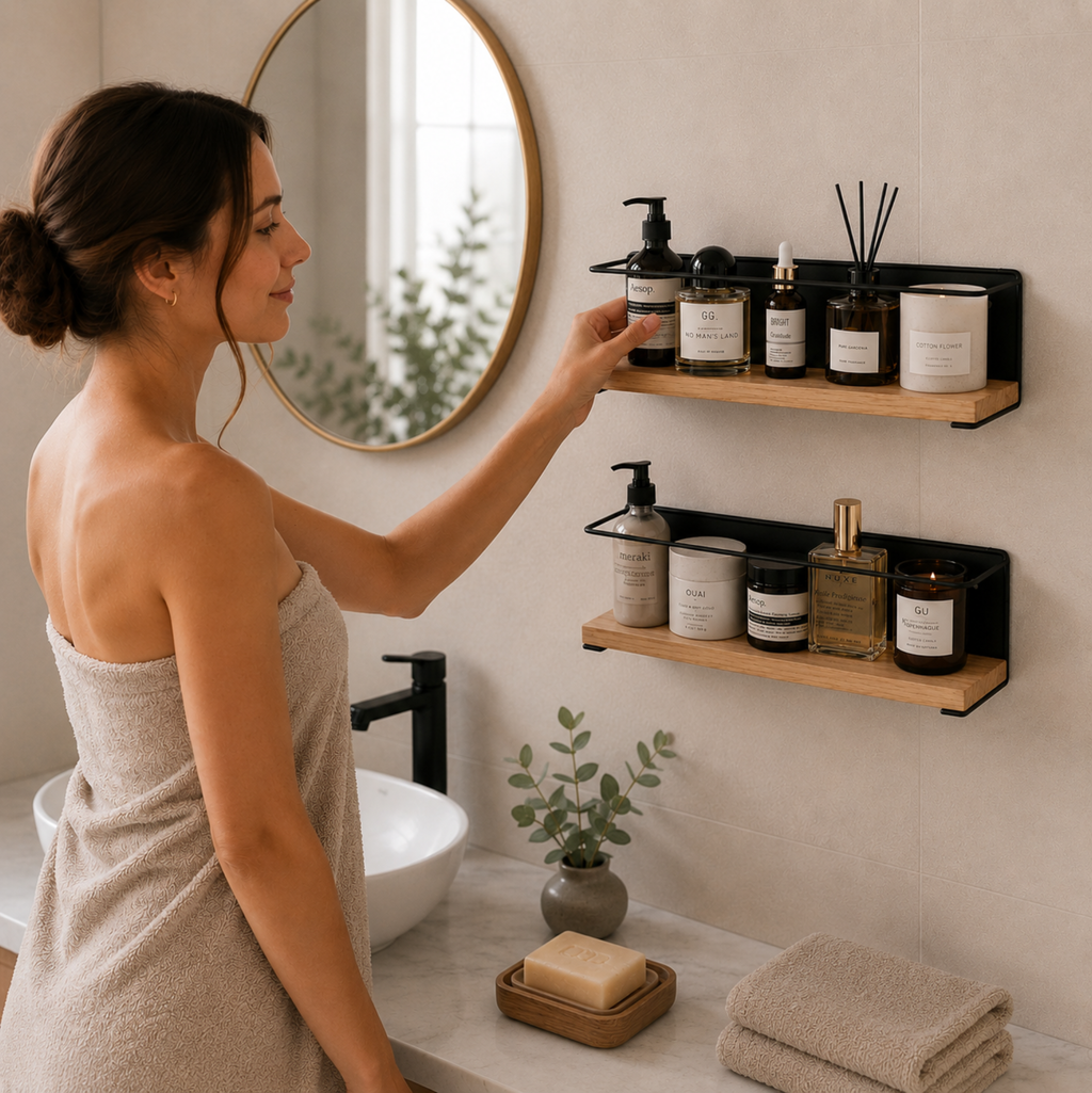 Estante Especiero Magnético de Acero y Madera – Pack 2 Unidades