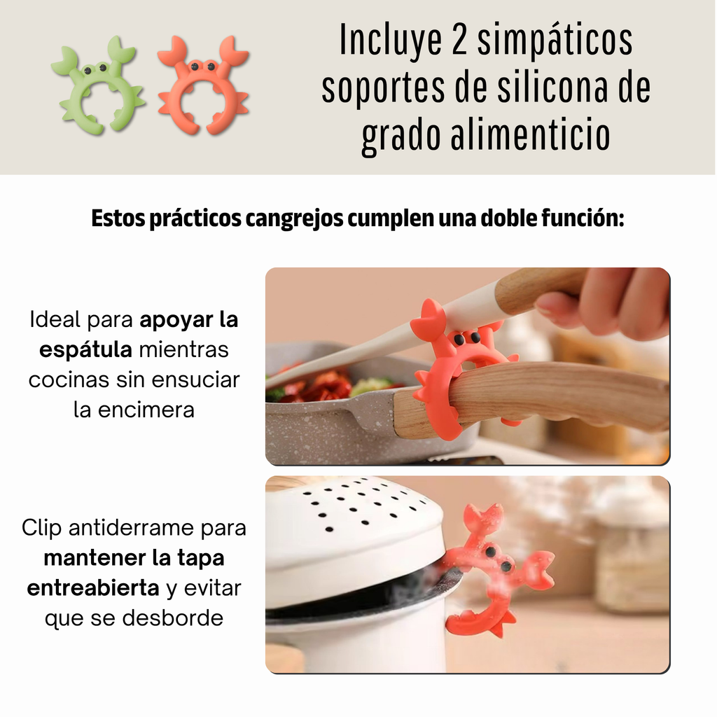 Organizador de Sartenes y Ollas Extensible con 10 Separadores + 2 Clips de Silicona (Blanco)